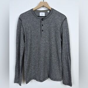 Billy Reid Henley Long Sleeve Shirt Gray Size M